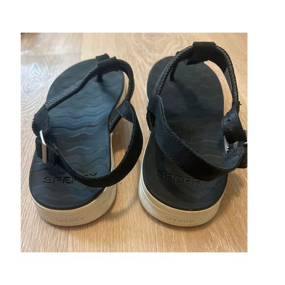 Sperry Adriatic TStrap Womens Black Casual Sandals STS84870 Size 9.5 - Picture 4 of 5